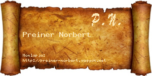 Preiner Norbert névjegykártya