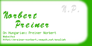 norbert preiner business card